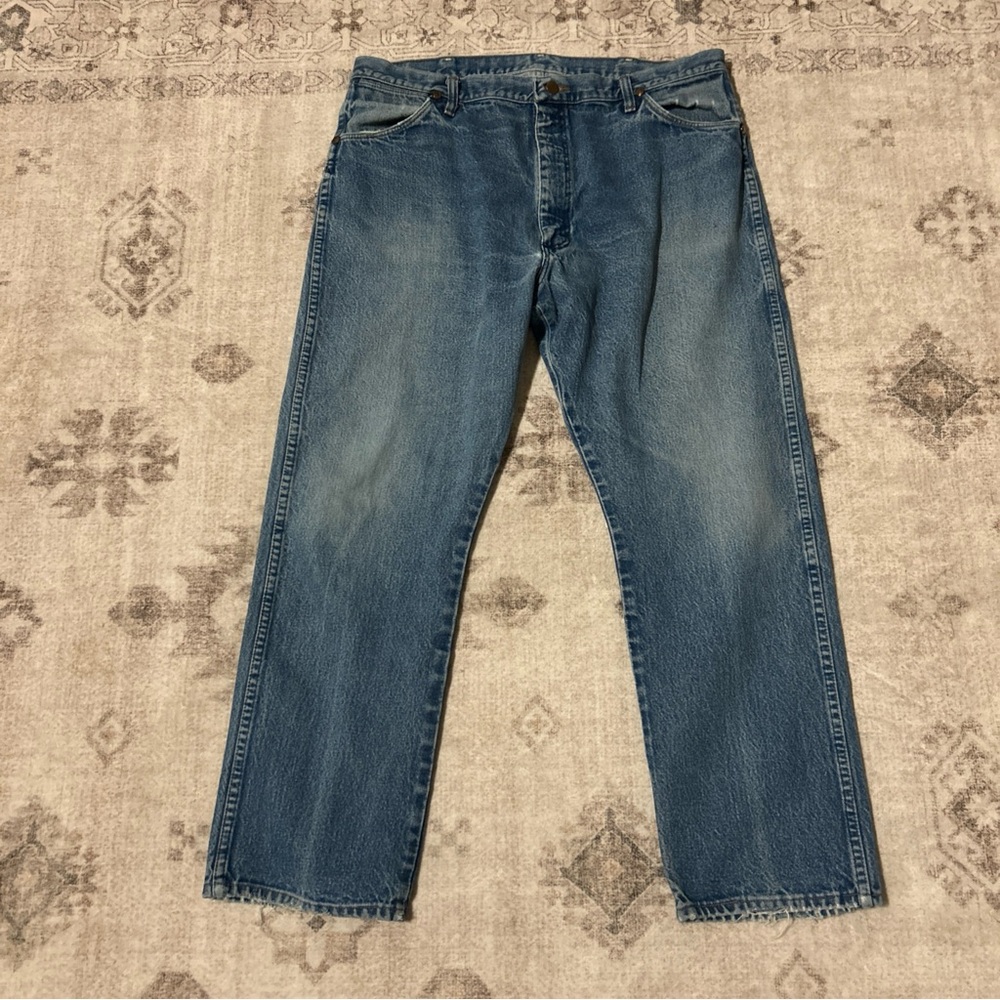 Wrangler Men's Vintage‎ 80s/90s Straight Leg Blue Jeans Retro Denim 40x30 EUC